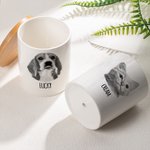 Personligt husdjursfoto Namn Keramisk växtkruka med dränering och bambubas Heminredning Minnesmärke Sympati Minnesgåva för förlust av husdjur