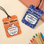 Personalizzato classico stile quaderno di composizione di mele su due lati Hall Pass Lanyard insegnante Scuola Back to School Appreciation Week Gift Insegnante primario