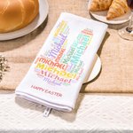 Conejito personalizado Nube de palabras Feliz Pascua Secado rápido Toalla con nombre Regalo de Pascua para la familia