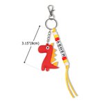 Llavero personalizado con nombre de dinosaurio de dibujos animados de colores Accesorios para mochilas Cumpleaños Vuelta al cole para niños Niñas
