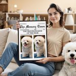 Personalizado El Tiempo de la Memoria Perro Gato Mascota Foto Póster Pintura Enmarcado con Nombre y Fecha Decoración del Hogar Regalo de Cumpleaños para los Amantes de las Mascotas