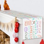 Personalisierte Bunny Ostereier Wort Wolke Tischläufer mit Namen und Quasten Tischdekoration Ostern Party Favors Geschenk für Familie