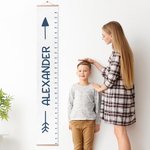 Henkilökohtainen nuoli nimi Irrotettava kangas Kid mittaaminen korkeus kasvukartta viivoitin Nursery Toddler huoneen seinä sisustus syntymäpäivälahja pojille tytöille