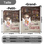 Couverture de Livre Personnalisée de Nom et Personnage avec Fermeture Éclair et Pochette Frontale Cadeau d'Anniversaire pour Amoureuses de Livres