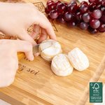 Planche à Découper en Bambou FSC Personnalisée avec Texte Rainure pour Jus de Fruits Cadeau Pendaison de Crémaillère pour Couple Famille Charcuterie