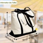 Sac de Plage Écologique Personnalisé avec Fleurs de Naissance et Nom Cadeau d'Anniversaire Remerciement pour Femmes et Filles