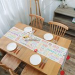 Personalisierte Bunny Ostereier Wort Wolke Tischläufer mit Namen und Quasten Tischdekoration Ostern Party Favors Geschenk für Familie