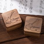 Plettro di legno personalizzato per chitarra e basso e custodia magnetica con testo inciso accessori musicali regalo di compleanno per chitarristi