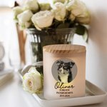 Personalizada Perro Gato Foto Nombre Año Conmemorativo Tarro con Vela LED y Tapa de Madera Simpatía Pérdida de Mascota Regalo para dueños de mascotas