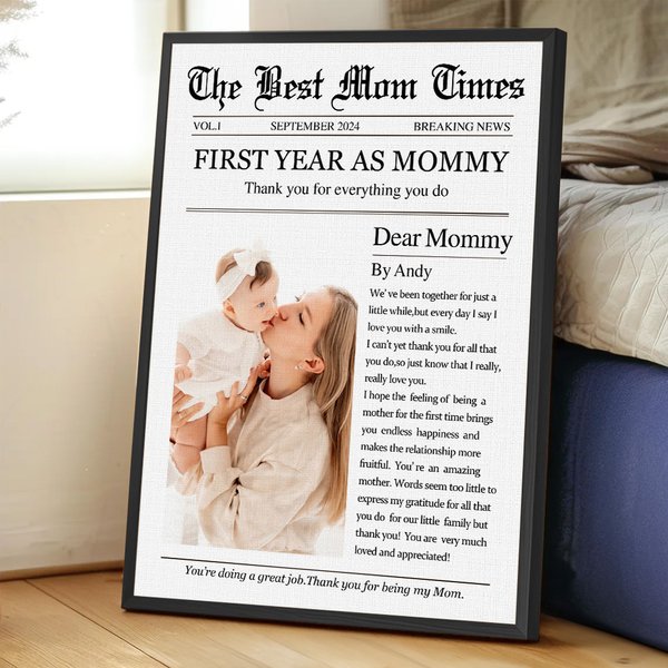 Personalizado The Best Dad Mom Times Póster Pintura en Lienzo Arte de Pared con Texto y Foto Decoración del Hogar Regalo de inauguración de la casa para los nuevos padres