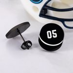 Pendientes personalizados con el número de hockey en negro Joyería minimalista Regalo de cumpleaños el día del partido para los miembros del equipo Amantes del hockey