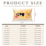 Personalized Watercolor Face Photo Cartoon Couple Soft Rectangle Pillow Cover with Name Home Decor Valentine's Day Housewarming Gift for Couple