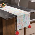 Personalisierte Bunny Ostereier Wort Wolke Tischläufer mit Namen und Quasten Tischdekoration Ostern Party Favors Geschenk für Familie