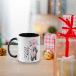 Taza de Cerámica Personalizada Floral Paso de Baile Zapatillas de Ballet 11oz con Nombre Cumpleaños Bailarina Pre-ensayo Ceremonia Regalo para Niñas Mujeres