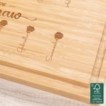 Tabla de cortar embutidos de bambú FSC con nombre y ranura para zumo personalizada y grabada para cumpleaños Regalo de decoración para el hogar para mamá abuela