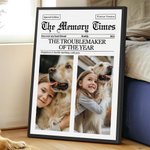 Personalizado El Tiempo de la Memoria Perro Gato Mascota Foto Póster Pintura Enmarcado con Nombre y Fecha Decoración del Hogar Regalo de Cumpleaños para los Amantes de las Mascotas