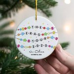Personalised Double Sided Friendship Bracelet 2025 Eras Tour Style Ceramic Christmas Ornament with Photo Christmas Tree Decor Gift for Music Lover