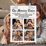 Personalizado El Tiempo de la Memoria Perro Gato Mascota Foto Póster Pintura Enmarcado con Nombre y Fecha Decoración del Hogar Regalo de Cumpleaños para los Amantes de las Mascotas