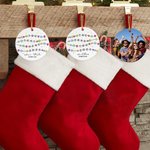 Personalised Double Sided Friendship Bracelet 2025 Eras Tour Style Ceramic Christmas Ornament with Photo Christmas Tree Decor Gift for Music Lover