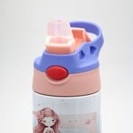 Gourde Isotherme 355 ml Personnalisée avec Motif Sirène Féerique Océan Initiale et Nom Poignée et Paille en Silicone Cadeau Rentrée pour Fille