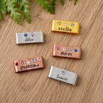 Personalisierte 1-5 Birthstones Watch Band Charm mit eingraviertem Namen Smartwatch Zubehör Muttertag Geburtstag Geschenk für Mama Oma