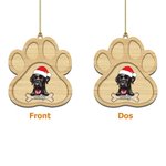 Ornement Patte de Chien Personnalisé avec Nom et Motif du Chien avec Bonnet Noël Décoration de Spain Cadeau Fête Noël pour Amoureux de Chien