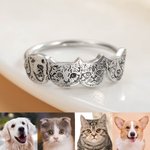 Bague Pesonnalisée avec Photo de Chat ou de Chien Cadeau pour Amoureux des Animaux de Compagnie