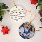 Personalised Double Sided Friendship Bracelet 2025 Eras Tour Style Ceramic Christmas Ornament with Photo Christmas Tree Decor Gift for Music Lover