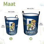 Gepersonaliseerde Dubbelzijdige Wasmand met Cartoonfiguur en Geboortebloem Waterdicht met Handvat Verjaardag Huiswarming Cadeaus voor Familie