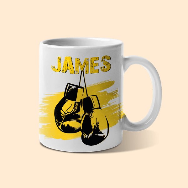 Personalized Multicolour Boxing Glove Design 11/15oz Ceramic Mug with Name Birthday Holiday Gift for Sports Boxing Lovers