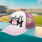 Personalisierte Multicolor Ice Cream Drip Baseball Mom Mesh Cap mit Namen und verstellbaren Riemen Game Day Team Geschenk für Sport Mom Baseball-Liebhaber