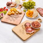 Personalized Engraved Family Tree Heart Wood Charcuterie Cutting Board with Handle and Name Birthday Home Decor Gift for Mom Grandma