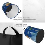 Gepersonaliseerde Dubbelzijdige Wasmand met Cartoonfiguur en Geboortebloem Waterdicht met Handvat Verjaardag Huiswarming Cadeaus voor Familie