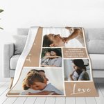 Coperta morbida personalizzata con testo e collage di 4 foto decorazione per la casa regalo per mamma per famiglia