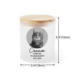 Personalizada Perro Gato Foto Nombre Año Conmemorativo Tarro con Vela LED y Tapa de Madera Simpatía Pérdida de Mascota Regalo para dueños de mascotas