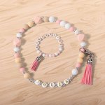 Collare per cani e gatti in silicone colorato personalizzato e set di braccialetti con nome e nappe Regalo di compleanno per il proprietario di un animale domestico