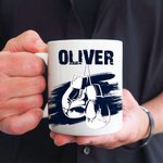 Personalisierte Multicolor Boxhandschuh Design 11/15oz Keramik Becher mit Namen Geburtstag Urlaub Geschenk für Sport Boxen Liebhaber