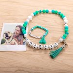 Collare per cani e gatti in silicone colorato personalizzato e set di braccialetti con nome e nappe Regalo di compleanno per il proprietario di un animale domestico