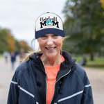 Personalisierte Multicolor Ice Cream Drip Baseball Mom Mesh Cap mit Namen und verstellbaren Riemen Game Day Team Geschenk für Sport Mom Baseball-Liebhaber