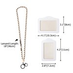 Personnalisé Boho Wood Bead Flower Name Letter Charm Lanyard with ID Badge Holder Birthday Back to School Gift for Nurse Teacher Office Worker