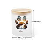 Personalisierte Hund-Silhouette Kerzenlampe aus Glas Regenbogenbrücke Pfote LED-Trauerkerze Erinnerungs- und Trauergeschenk für Tierliebhaber