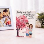 Personalisiertes Herzbaum Cartoon Figuren Baustein Puzzle mit Namen und Datum Valentinstag Jahrestag Geschenk für Paare