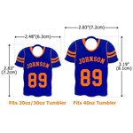 Etiqueta acrílica personalizada de la placa del vaso del Jersey del balompié con el accesorio del número y del nombre para el regalo del equipo del día del juego de la taza de Stanley para los amantes