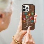 Coque personnalisée pour iPhone avec 1-10 noms Fête des mères Cadeau d'anniversaire pour Maman Grand-mère
