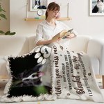 Personalized Miss Me No Fear Paw Print Soft Throw Blanket with Pet Photo and Name Pet Loss Memorial Sympathy Gift for Pet Lover