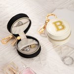 Mini llavero llavero personalizado de cuero PU con iniciales o nombre con cremallera Accesorios de viaje Gimnasio Boda Cumpleaños Regalo para Mujeres