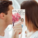 Personalisiertes Herzbaum Cartoon Figuren Baustein Puzzle mit Namen und Datum Valentinstag Jahrestag Geschenk für Paare