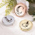 Gepersonaliseerde Bloemen Initiaal Monogram Zak Make-up Spiegel met Gegraveerde Naam Verjaardag Moederdag Huwelijkscadeau voor vrouwen Bruidsmeisjes