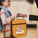 Personalisierte Cartoon Dragon Star Muster wasserdicht isolierte Lunch Bag mit Namen und Griff für die Arbeit Picknick zurück zur Schule Geschenk für Kinder