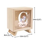 Personalisierte Niedliche Waldtier Holz Spardose mit Namen und Initiale Sparschwein Schreibtischdeko Geburtstag Kindertag Geschenk für Jungen Mädchen